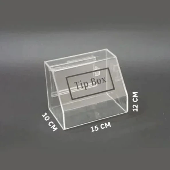 Tipbox - Bahşiş Kutusu Şeffaf - 15x10xh12cm - Resim 2