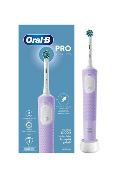 Oral-B Vitality Pro D103 Cross Action Lila Şarjlı Diş Fırçası ürün görseli 1
