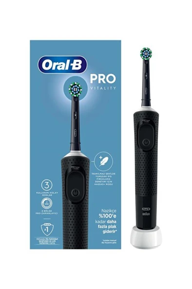 Oral-B Vitality Pro D103 Cross Action Siyah Şarjlı Diş Fırçası ürün görseli 1