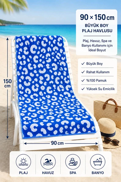 Büyük Boy Banyo Plaj Havlusu 90x150 Cm %100 Pamuklu Riviera 700 Gr ürün görseli 1