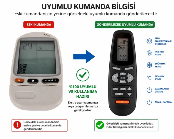 Bosch RC-4 RCL Klima Kumandası Eşdeğer Uyumlu Klima Uzaktan Kumandası ürün görseli 1