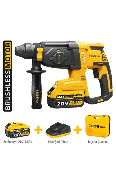 Sgs5521 - 20 Volt 4 Amper Sds Plus Akülü Darbeli Kırıcı Delici Seti 2.8 Joules 0-5300 Bpm ürün görseli 1