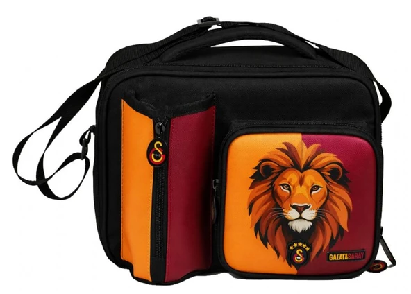 Galatasaray Matara Cepli Erkek Çocuk Aslan Baskılı (Siyah - Kırmızı - Sarı) Okul Beslenme Çantası - 26564 ürün görseli 1