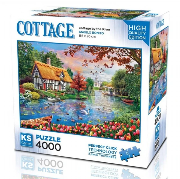 Ks Games 4000 Parça Nehir Kenarındaki Kulübe Puzzle - Angelo Bonito ürün görseli 1