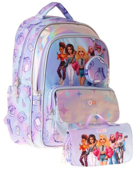 Wow Generation Very Nice Kız Çocuk (Lila) İlkokul Okul Çantası ve Kalemlik Seti - SETWG-W6080C ürün görseli 1
