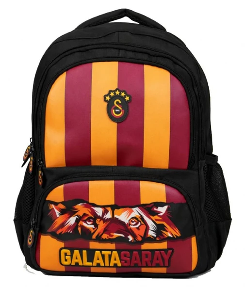 Galatasaray Dört Bölmeli Erkek Çocuk GS Aslan Baskılı Siyah - Kırmızı Okul Sırt Çantası - 26568 ürün görseli 1