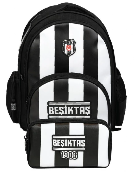 Beşiktaş İkili Okul Çantası ve Kalemlik Seti Siyah - Beyaz (Beşiktaş 1903 Baskılı) Erkek Çocuk - SETBJK26357C ürün görseli 1