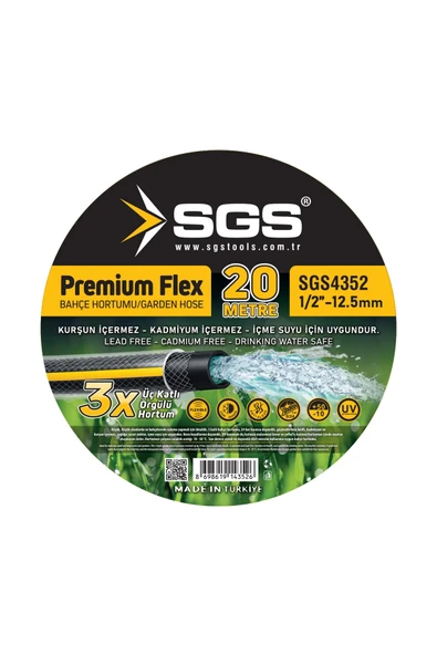 SGS4352 1/2 PREMIUMFLEX HORTUM 20 MT 3 KATLI ÖRGÜLÜ HORTUM ürün görseli 1