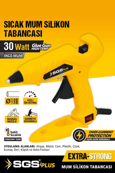 SGS5290 Elektrikli Sıcak İnce Mum Silikon Tabancası 30 Watt Standlı ürün görseli 1