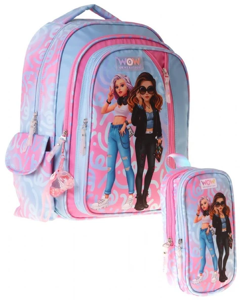 Wow Generation Wonderful Kız Çocuk (Pembe - Turkuaz) İlkokul Okul Çantası ve Kalemlik Seti - SETWG-W6069C ürün görseli 1