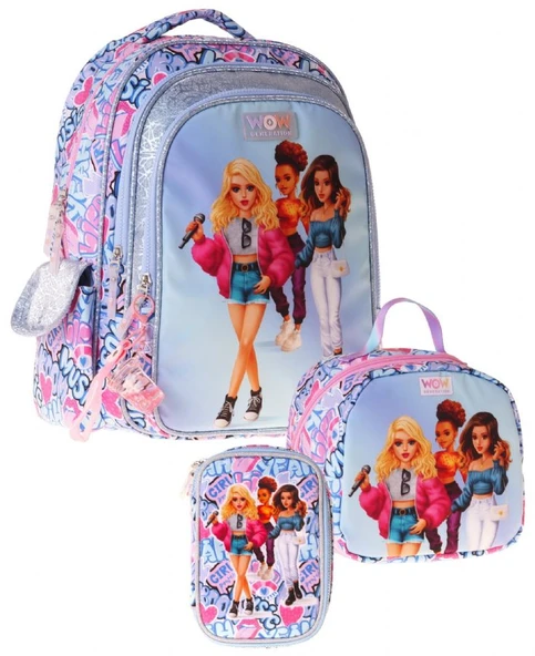 Wow Generation Üçlü İlkokul Okul Çanta Seti - Lila - Music Desenli - Kız Çocuk - SETWG-W6044A ürün görseli 1