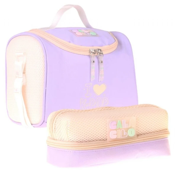 CalaCilo K-Pop Lilac Kız Çocuk Lila Renk Beslenme Çantası ve Kalemlik Seti - SETCC-C4105 ürün görseli 1