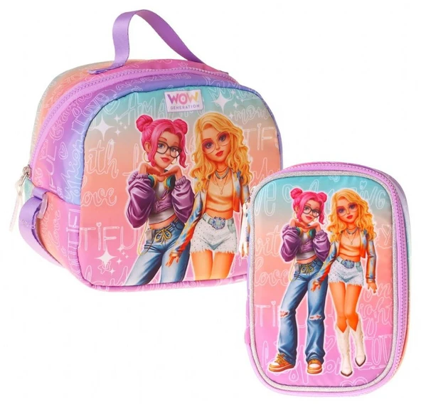 Wow Generation Kız Çocuk Star (Pembe - Mor) Thermo Beslenme Çantası ve Kalemlik Seti - SETWG-W6035 ürün görseli 1