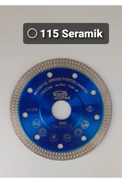 STELLA 115 mm Hassas  Dandelli Porselen dekton seramik kesiciMavi ürün görseli 1