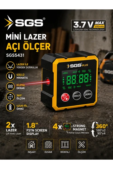 SGS MİNİ LAZER AÇI ÖLÇER LAZERLİ DİJİTAL ürün görseli 1