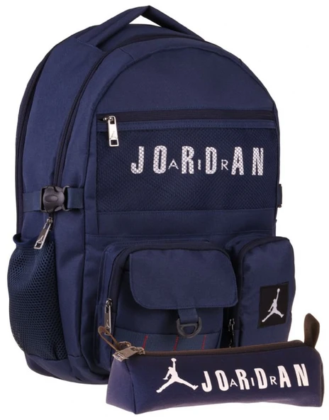 Jordan Air Brooklyn Navy Blue Lacivert İkili Sırt Çantası ve Kalemlik Seti - Erkek Çocuk - SETJA-Q3184C ürün görseli 1