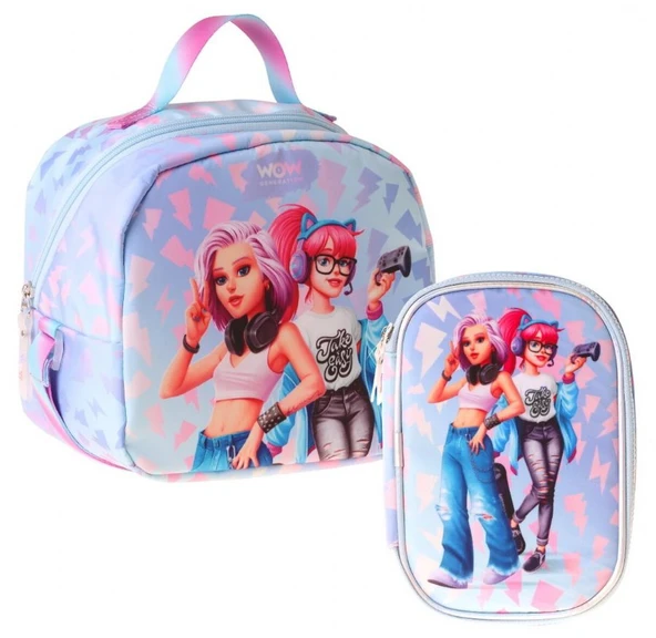 Wow Generation Kız Çocuk Cool (Mavi - Pembe) Thermo Beslenme Çantası ve Kalemlik Seti - SETWG-W6040 ürün görseli 1