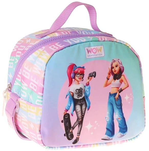 Wow Generation Be You Baskılı Yeşil - Mor Renkli Kız Çocuk Isı Yalıtımlı Okul Beslenme Çantası - W6086 ürün görseli 1