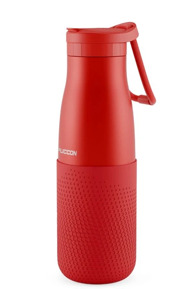 Puccon Kırmızı 500 ml Çelik Okul Matarası - Silikon Gövdeli (Nokta) Çelik Termos -  50024 ürün görseli 1