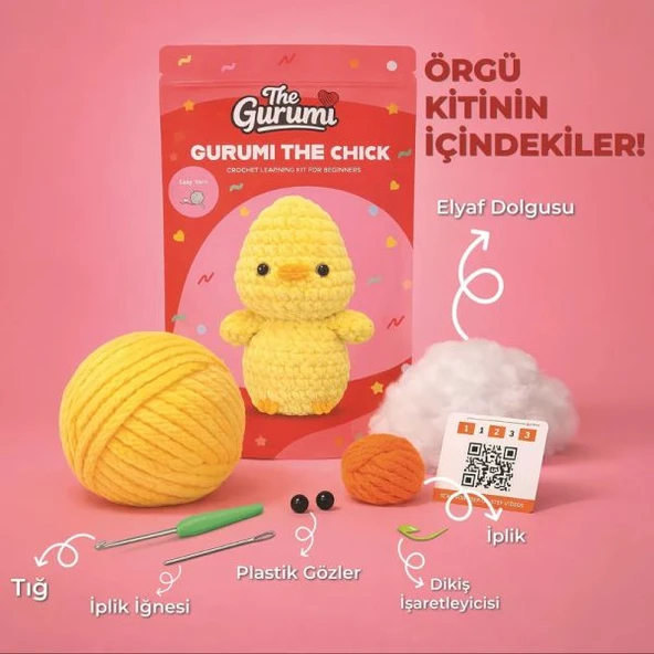 The Gurumi Civciv Örgü Öğrenme Kiti (TG002) ürün görseli 1