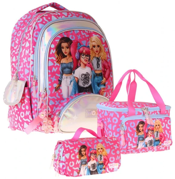 Wow Generation Üçlü İlkokul Okul Çanta Seti - Kırmızı - Girl Friends Baskılı - Kız Çocuk - SETWG-W6059A ürün görseli 1