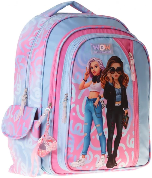 Wow Generation Üç Bölmeli Wonderful Baskılı Kız Çocuk İlkokul ve Günlük Okul Sırt Çantası - W6069 ürün görseli 1