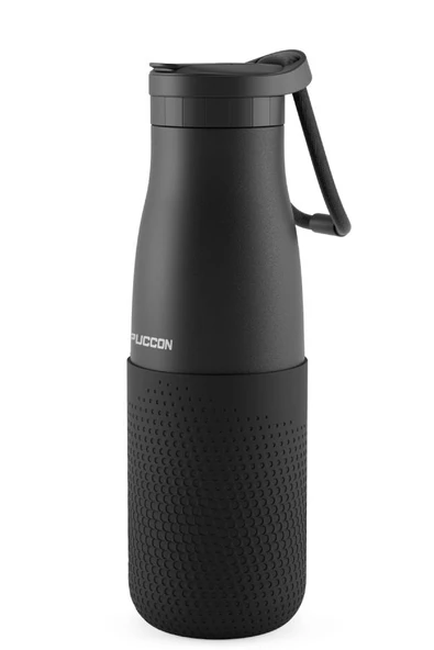 Puccon Siyah 500 ml Çelik Okul Matarası - Silikon Gövdeli (Nokta) Çelik Termos -  50026 ürün görseli 1