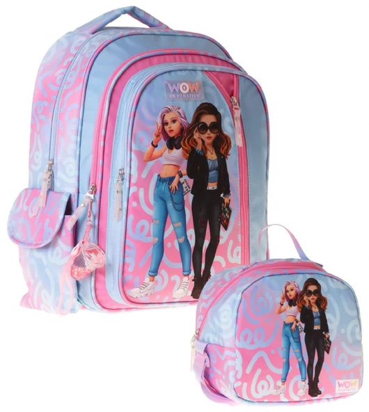 Wow Generation Wonderful İkili Okul Çanta Seti - Pembe - Turkuaz Wonderful Baskılı Kız Çocuk SETWG-W6069B ürün görseli 1