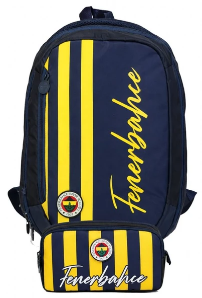 Fenerbahçe İkili Okul Çantası ve Kalemlik Seti Sarı - Lacivert (Fenerbahçe Yazılı) Erkek Çocuk - SETFB26700C ürün görseli 1