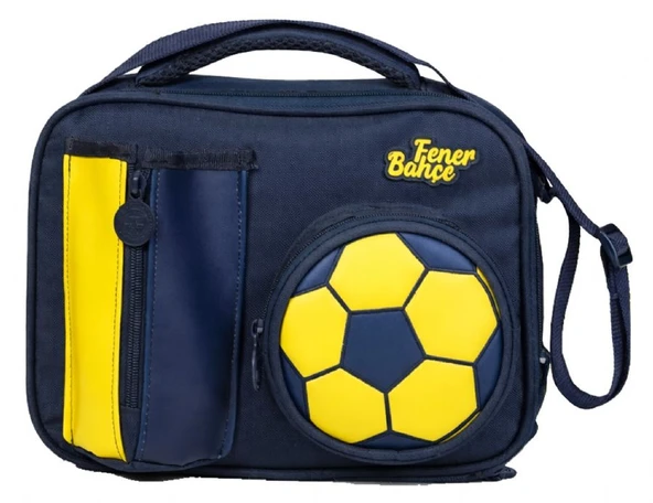 Fenerbahçe Matara Cepli Erkek Çocuk Futbol Topu Şekilli (Sarı - Lacivert) Okul Beslenme Çantası - 26786 ürün görseli 1