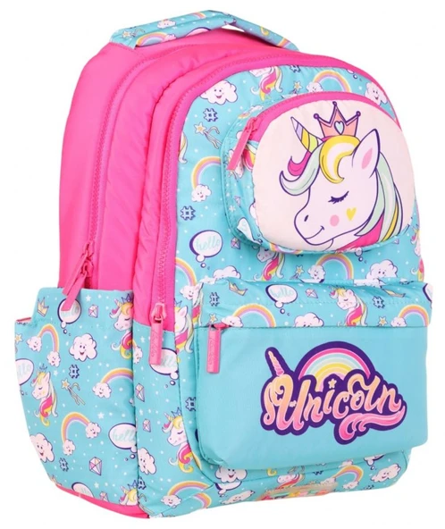 Kaukko Toys Kız Çocuk 3D Unicorn Şekilli İlkokul ve Günlük Sırt Çantası - Turkuaz Pembe - L5155 ürün görseli 1