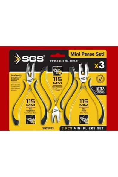 3 parça 115 MM Mini pense seti pense kargaburun yankeski sgs2073 ürün görseli 1