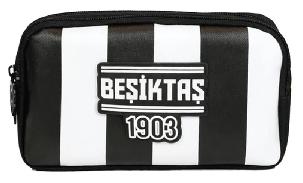 Beşiktaş İki Gözlü Erkek Çocuk Beşiktaş 1903 Baskılı Siyah - Beyaz Okul Kalem Çantası/Kalemlik - 26360 ürün görseli 1