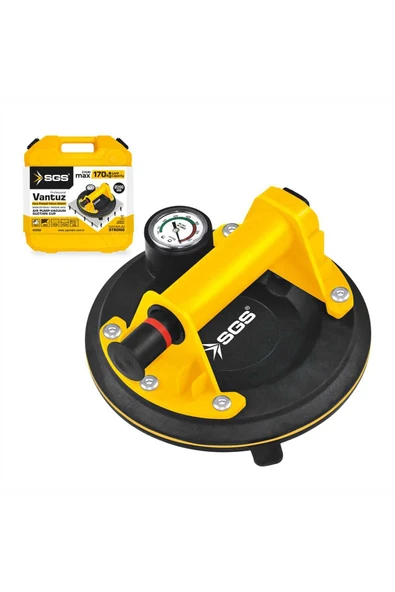 SGS958 150 Kg Hava Pompalı Vakum Sistemli Saatli Vantuz Çap 20cm Cam Granit Seramik Laminat ürün görseli 1