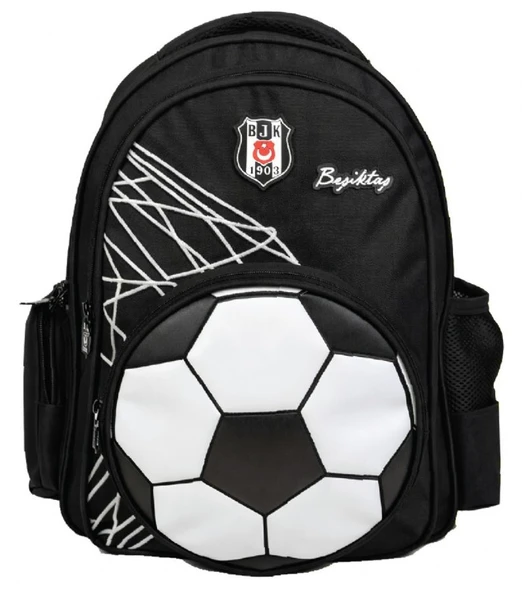 Beşiktaş Üç Bölmeli Erkek Çocuk Futbol Topu Şekilli Siyah Okul Sırt Çantası - 26383 ürün görseli 1