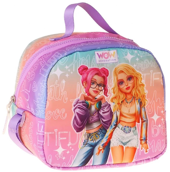 Wow Generation Star Desenli Pembe - Mor Renkli Kız Çocuk Isı Yalıtımlı Okul Beslenme Çantası - W6035 ürün görseli 1