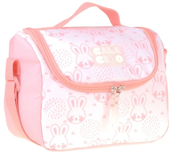 CalaCilo Pleasant Kız Çocuk Kedi Baskılı Pembe Isı Yalıtımlı Okul Beslenme Çantası - C4051 ürün görseli 1
