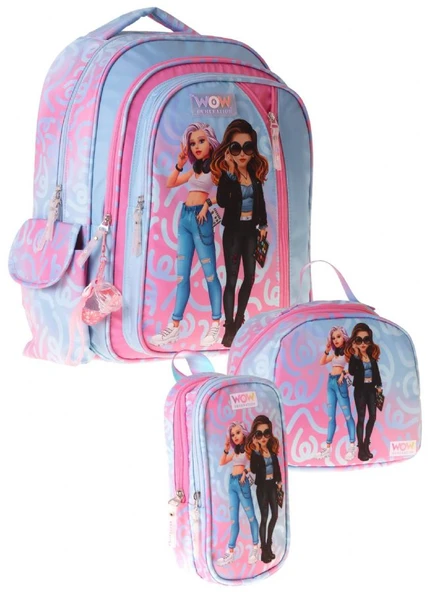 Wow Generation Üçlü İlkokul Okul Çanta Seti - Pembe - Turkuaz - Wonderful Baskılı - Kız Çocuk - SETWG-W6069A ürün görseli 1