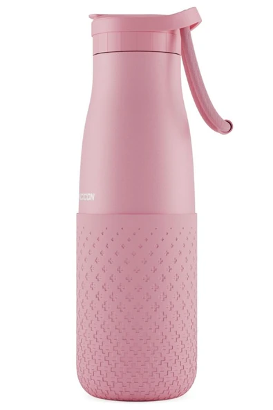 Puccon 500 ml Pipetli Pembe Çelik Matara/Termos - Silikon Gövdeli (Plus) - 50010 ürün görseli 1