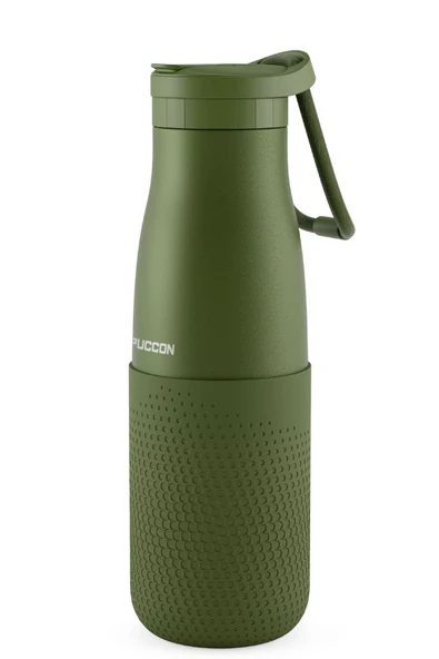 Puccon Haki 500 ml Çelik Okul Matarası - Silikon Gövdeli (Nokta) Çelik Termos -  50027 ürün görseli 1