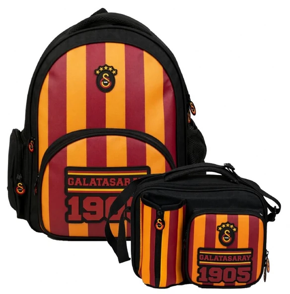 Galatasaray Erkek Çocuk İlkokul Çantası ve Beslenme Çantası Seti (Galatasaray Baskılı) Sarı - Kırmızı - Siyah - SETGS26925B ürün görseli 1