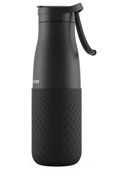 Puccon 500 ml Pipetli Siyah Çelik Matara/Termos - Silikon Gövdeli (Plus) - 50011 ürün görseli 1
