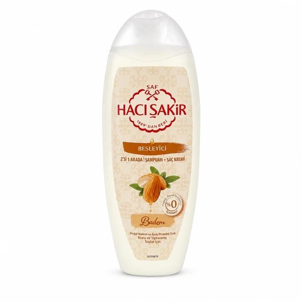 Hacı Şakir Şampuan 2in1 Badem Kuru ve Yıpranmış Saçlar 500 ml ürün görseli 1