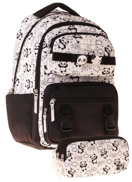 CalaCilo Sweet Kız Çocuk Panda Baskılı Okul Sırt Çantası ve Kalemlik Seti - SETCC-C4059C ürün görseli 1