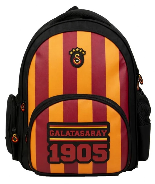 Galatasaray Üç Bölmeli Erkek Çocuk Galatasaray Baskılı Sarı - Kırmızı - Siyah Okul Sırt Çantası - 26925 ürün görseli 1