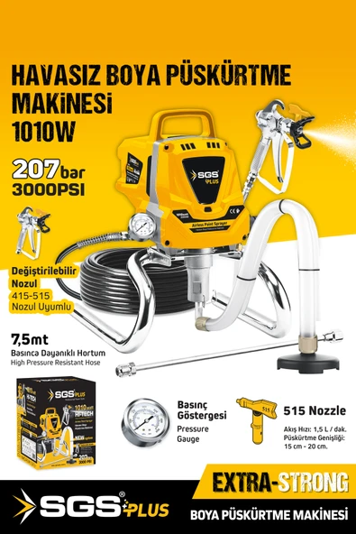 SGS5280 207 BAR ELEKTRİKLİ BOYA PÜSKÜRTME MAKİNESİ 1010 WATT BOYA TABANCASI ürün görseli 1