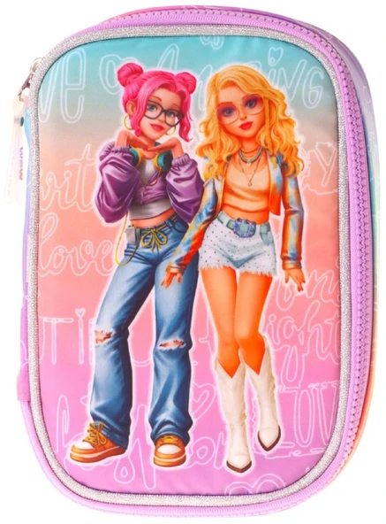 Wow Generation Kız Çocuk Pembe - Mor Star Desenli Organizer Düzenleyici Kalem Çantası - W6036 ürün görseli 1