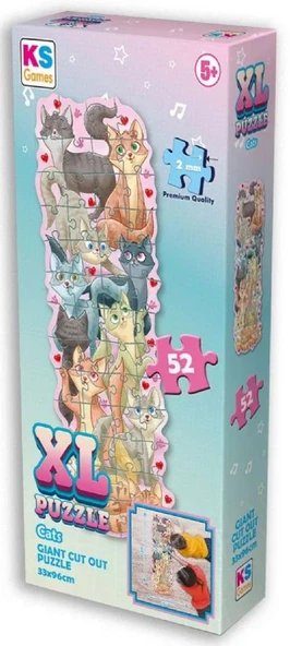 KS Games 52 Parça XL Kediler Şekilli Puzzle - Kız ve Erkek Çocuk Yapboz ürün görseli 1