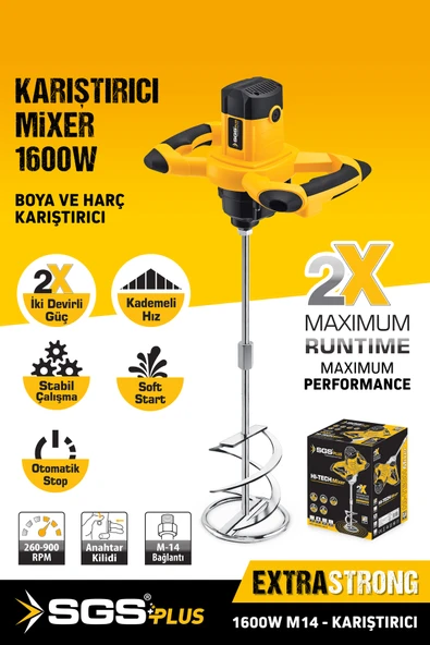 SGS5099 PROFESYONEL BOYA VE HARÇ KARIŞTIRICI MİKSER MAKİNASI 1600 WATT ürün görseli 1