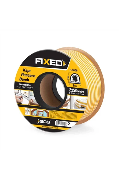 F3000 KAUÇUK FİTİL KAPI PENCERE BANDI (BEYAZ) 2*50 100 MT ürün görseli 1